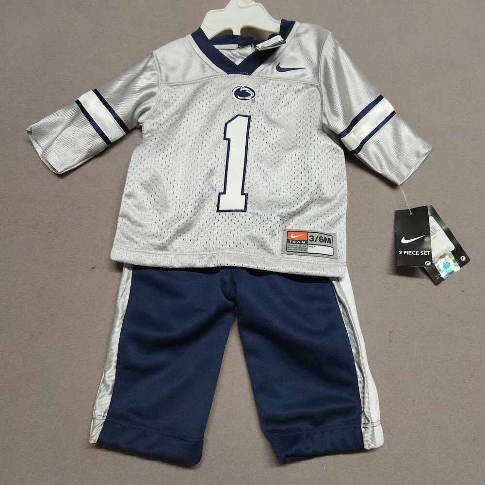 Nike Penn State Lions Infant 2Pc Football Jersey Outfit Track Suit 3/6M 167